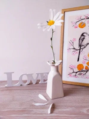 Marguerite éternelle en papier - effeuillée